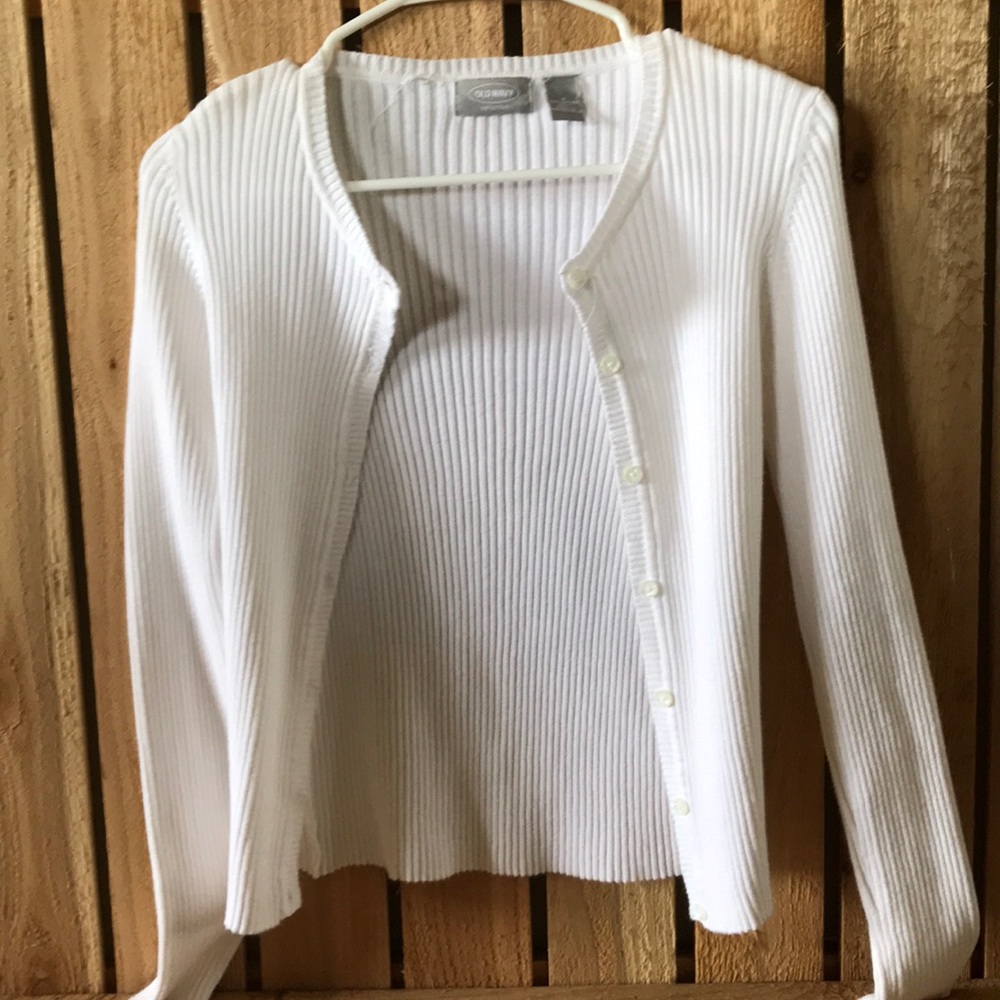 Old navy button up white cardigan